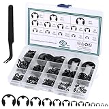450tlg E-Clips, E Clip Sicherungsring, E Externe Sicherungsringe Sortiment Set für Befestigen...