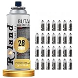 Roland Camping Butan Gaskartusche 227g – 28 Stück Gaskartuschen für Gaskocher, Lötbrenner &...