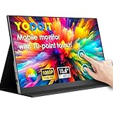 Yodoit Portable Monitor mit Touchscreen, 15,6 Zoll 1920 × 1080P FHD, 10-Punkt-Touch-IPS Tragbares...