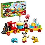 LEGO 10941 DUPLO Disney Mickys und Minnies Geburtstagszug, Spielzeugzug mit Kuchen und Ballons,...