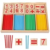 camelize Montessori mathematisches Spielzeug Holz,Rechenstäbchen,Zahlenlernspiel, Pädagogisches...