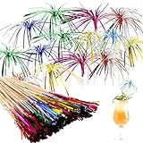 50 Stück Cocktail Feuerwerk Sticks, Bunte Fruchtzahnstocher, Cocktailspieße, Partyzubehör,...