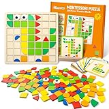 Tangram Kinder, Commodum Geometrische Formen Holzpuzzles, Puzzle mit Holz klötzen, Montessori...