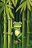 QMENA Wall Decoration,Painting Ein Cartoon-Frosch steht in einem Bambuswald Bilder...