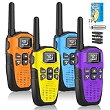 Walkie Talkie 4er Set,NXGKET Walkie Talkie Aufladbar für Erwachsene Kinder Funkgeräte,Große...