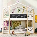 Dolamaní Hochbett Baumhaus für Kinder, Etagenbett 90 x 200 cm, Kinderbett mit Leiter & 2...