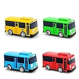 ATING Kleiner Bus TAYO Spielzeug, kleiner Bus TAYO Auto-Spielzeug-Set, Rückzieh-Mini-Autos für...
