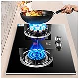 Gaskocher für den Innenbereich, 2 Brenner, gehärtete Glasscheibe, 5,0 kW / 5,2 kW hohe Flamme,...