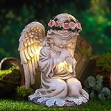 Engel Gartenstatuen,Solar Engel Gartenfiguren,Engel Grab,Engel Skulptur Deko Rasen,Betende...