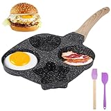 Antihaftbeschichtete Frühstückspfanne, Eier-/Pfannkuchenform, einzigartige Formen, Silikonbürste...