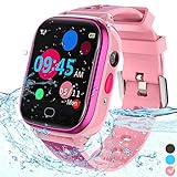 Kinder-Smartwatch Telefon – IP67 wasserdichte Smartwatch Jungen Mädchen mit Touchscreen 5 Spiele...