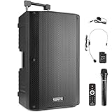 Vonyx VSA700-BP Partybox Bluetooth Lautsprecher Groß 1000W, 8 Std Akku, Headset und Mikrofon,...