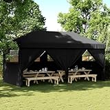 Homgoday Partyzelt Faltbar Faltpavillon Pavillon mit 4 Seitenteilen Pop up Gartenpavillon UV Schutz...