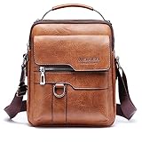 Umhängetasche Herren Schultertasche Herrentasche Klein Vintage PU Leder Crossbody Herren Tasche...