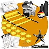 Manberg® Fußball Trainingsset Pro – Koordinationsleiter 6m, 12 Hütchen, Widerstandsschirm,...