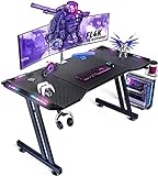 RGB Gaming Schreibtisch mit Fernbedienung mit LED-Beleuchtung Belastbar Arbeitstisch Gaming-Tisch...