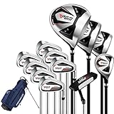 PGM Komplettes Golfschläger-Set für Herren, 12-teilig, 3 Holz (#1,3,5), 1 Hybrid (#4H), 6 Eisen...