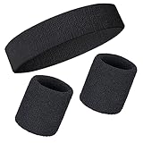 Schweißbänder Handgelenk Schweißbänder Stirnband Set Sport Wristbands Headbands 3 Stück,Sport...