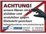 4 Warensicherung-Aufkleber 2 Große und 2 Kleine Warensicherung Artikelsicherung