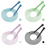 Hitchuey Verstellbare Springseil Kinder, 4 Stück 300CM Leichtgewicht Kinder Rope Skipping Seil,...