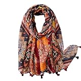 FAIRYGATE Damen Schal übergroßer Deckenschal Herbstschal Winterschal XXL Oversized Fransen Poncho...