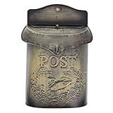 Alipis Vintage Briefkasten Wandbriefkasten aus Metall mit Schloss Rostfrei Großer Außenbriefkasten...