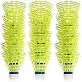 QWORK® 12er Set Badminton Federbälle, Nylonstruktur mit Hohe Schlagfestigkeit Schaumstoffkopf