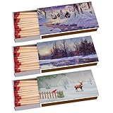 135 Kaminhölzer (3 Packungen à 45 STK) 100mm lang Kaminstreichholz Streichhölzer Kaminanzünder...