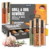 Amari® GRILL & BBQ Gewürze Set – 5 erlesene Grillgewürze Geschenkset – BBQ Rub Chili Gewürz...