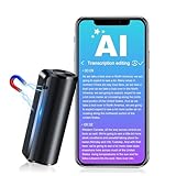 64GB magnetischer KI-Sprachrekorder mit App-Steuerung, Rauschunterdrückung, Spracherkennung,...