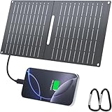Ecosonique 15W Solar Ladegerät für Handy, IP67 Wasserdicht Faltbar Solarpanel für Handy,mit...