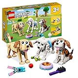 LEGO 31137 Creator 3in1 Niedliche Hunde Set mit Dackel-, Mops-, Pudel-Tierfiguren und mehr,...