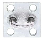 Alberts 348519 Öse auf Platte | galvanisch verzinkt, dickschichtpassiviert | 50 x 50 mm