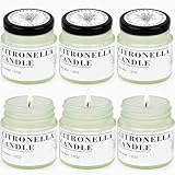 Citronella Kerze Outdoor, 6 Stück Outdoor Kerzen Natürliche Sojawachs Zitronella Citronella Kerze...
