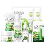 Aloe Vera Gesichtspflege Set für Sanfte Haut Reinigung & Pflege Teenage Mädchen und Frauen, 8-tlg...