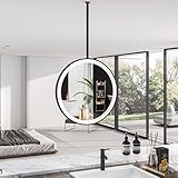 Runder LED-Deckenspiegel mit Licht, Schminkspiegel für Badezimmer, Rasierspiegel, einstellbare...