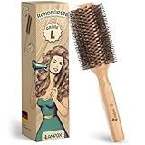 lampox Rundbürste zum Föhnen mit Wildschweinborsten für Volumen und Glanz, Rundhaarbürste,...