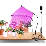 Pflanzenlampe LED Vollspektrum, 2 Köpfe 60 LEDs Grow Lampe mit Zeitschaltuhr 3/6/12 Std, 360 °...