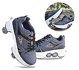 LDTXH Schuhe mit Rollen 2 in 1 Multifunktionale Schuhe mit 4 rädern Verformung Rollschuhe Schuhe...