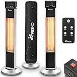 TRESKO Infrarot Stand-Heizstrahler 2000W mit Fernbedienung | Wärmestrahler Terrasse elektrisch mit...