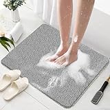 NVIYAM Duschmatte rutschfest, 60x60cm Badewannenmatte rutschfest mit Ablauf, Anti-Schimmel, Weich...