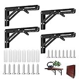 4 Stück Klappkonsole 200mm, Klappkonsole Schwerlast, Klapptisch Wand Klappregalhalterungen...