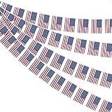 AhfuLife USA Flagge Wimpelkette für Amerika Deko 2025, 1 Stück 30 Amerikanische Flaggen Beidseitig...