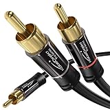 KabelDirekt – 2 m – Cinch-Y-Kabel, 1 Cinch auf 2 Cinch, Stereo-Audiokabel (Koax-Kabel,...