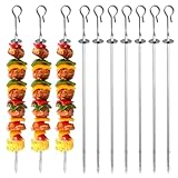 VIBIRIT Grillspieße Edelstahl 35cm, 10PCS Schaschlikspieße Edelstahl, Lang 410 Metall BBQ Spieße...