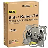 maxx.onLine Sat-Dose & Multimediadose unterputz, Kabelfernsehen TV Dose, unicable/Einkabel tauglich,...