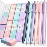 Nicpro 6 Stück Aesthetic Pastell Druckbleistift Set, 0,5 & 0,7 mm Minenbleistift, Niedliche...
