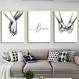 Nicole Knupfer 3-teiliges Premium Poster-Set, Hand in Hand,Wandposter Posterset,Ohne Rahmen,Wand...