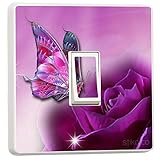 Lichtschalter-Sticker, Schmetterling, Vinyl-Skin, sw19, Violett