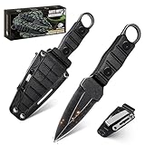 univinlions Messer Outdoor Klein Zweier-Pack Survival Messer Full Tang Jagdmesser Feststehende...